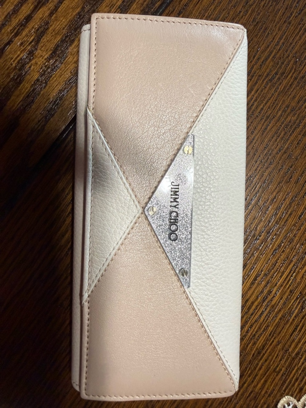 Jimmy Choo Bicolor Leather Continental Wallet & Passport Holder - Beige & Cream - Picture 3 of 16